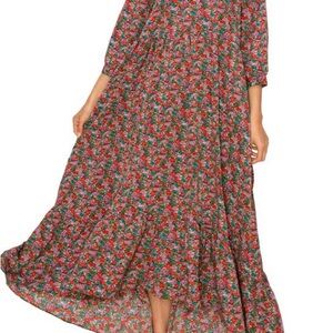 MELLODAY Multicolor Floral High Low Dress